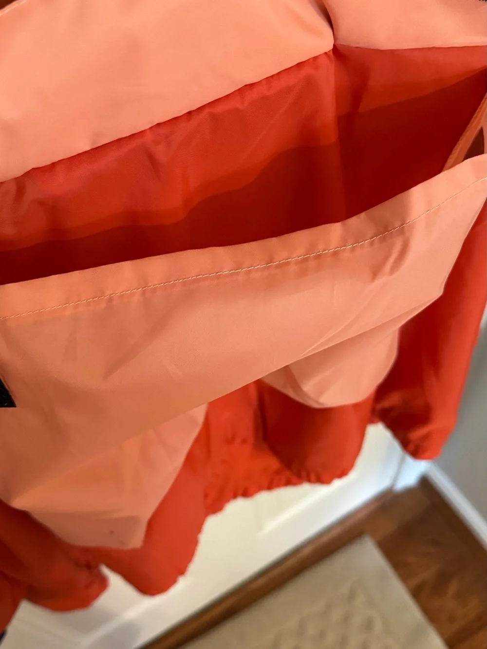 Womens Nike Windbreaker Orange Sportswear Windrunner Jacket Front Pouch Size XL